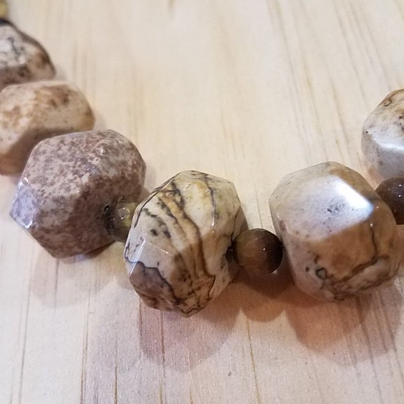 Brown/Beige Marble Gemstone Necklace - Picture 2 of 4